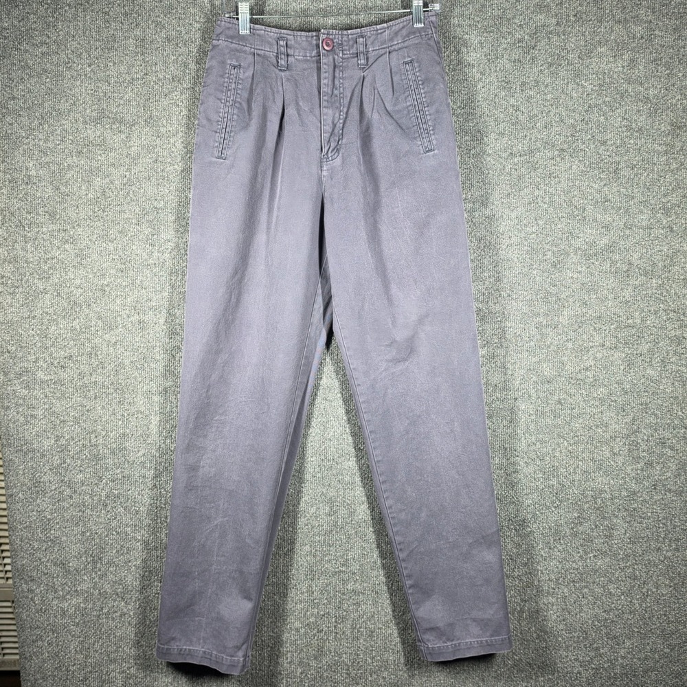 Vintage Abercrombie Fitch Pleated Trousers Womens 4 Gray High Rise Taper 80s